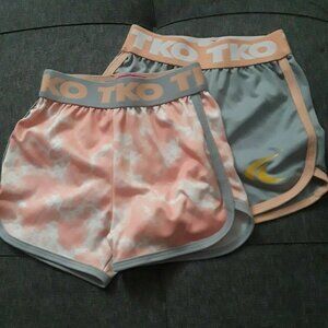 TKO Dual-Tone Athletic Shorts - Peach and Gray